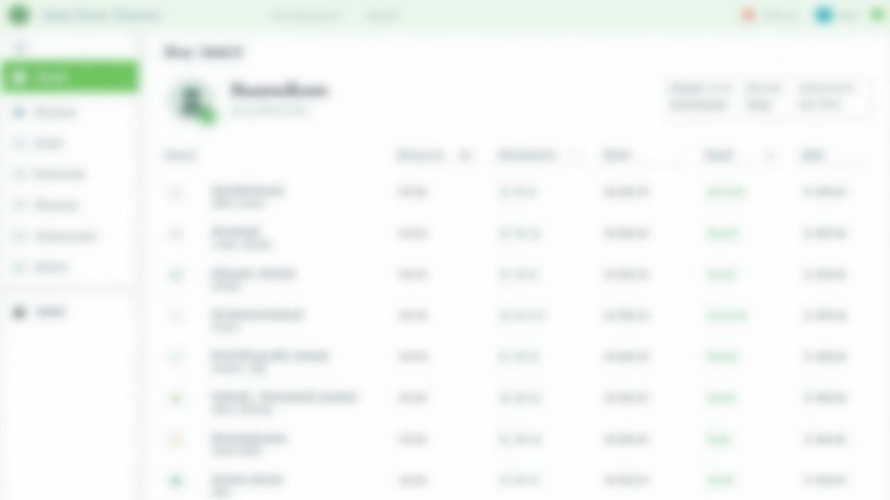 Accounts payable list view: due date, sender, amount, and status