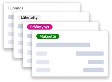 E-arve olekud: kavand, saadetud, tähtaja ületanud, makstud